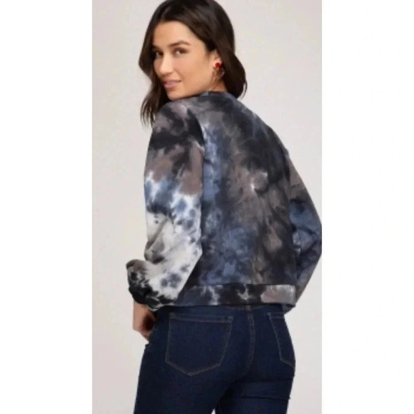 She + Sky Crew Neck Tie-Dye Athleisure Women's Sweatshirt NEW - Picture 4 of 8